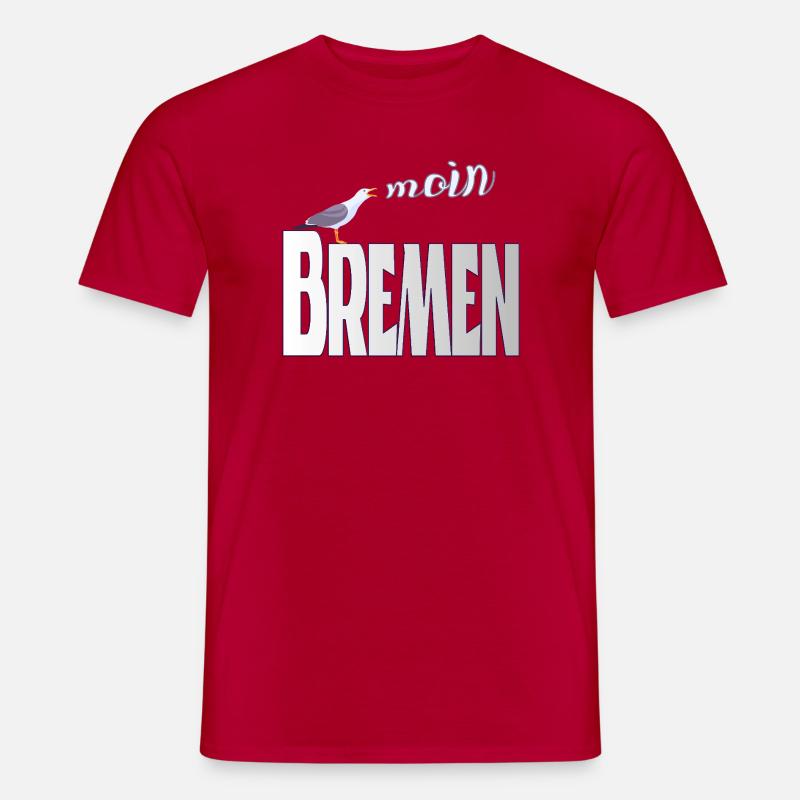 Bremen Möwe & Moin Design - Männer T-Shirt - Rot