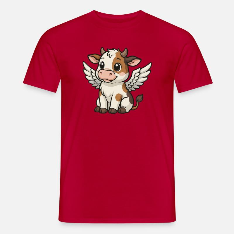 Kuh Engel Bulle - Männer T-Shirt - Rot