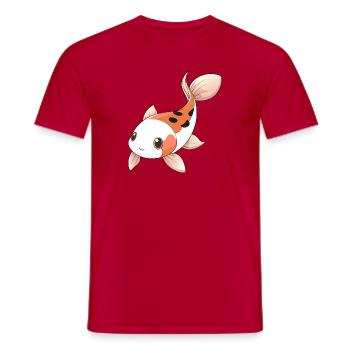 Cute showa koi carp - Men's T-Shirt - red - Front - AI Model Male 178 dark (178cm)