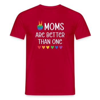 Mois de la fierté LGBTQ - Deux mamans valent mieux qu’une - T-shirt homme - rouge - Devant - AI Model Male 178 dark (178cm)