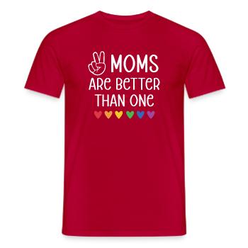 Mois de la fierté LGBTQ - Deux mamans valent mieux qu’une - T-shirt homme - rouge - Devant - AI Model Male 178 dark (178cm)