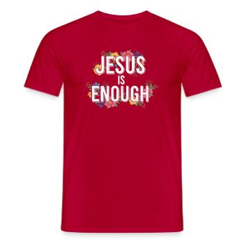 JÉSUS EST ASSEZ Verset biblique disant Chrétien Floral - T-shirt homme - rouge - Devant - AI Model Male 178 dark (178cm)
