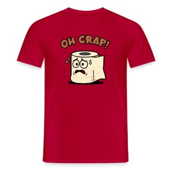 Oh Crap Toilet Paper Drawing - Men's T-Shirt - red - Front - AI Model Male 178 dark (178cm)