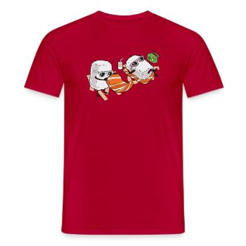 Sushis d’été - T-shirt homme - rouge - Devant - AI Model Male 178 dark (178cm)