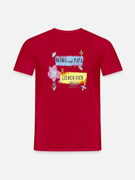 Mama und Papa lieben dich - Männer T-Shirt - Rot