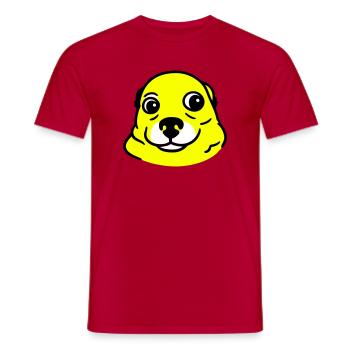 Ängstlicher Hund im Pop Art Stil - Männer T-Shirt - Rot - Vorne - AI Model Male 178 dark (178cm)