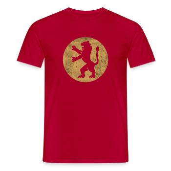 Symbolischer Löwe von Juda im Goldenen Kreis - Männer T-Shirt - Rot - Vorne - AI Model Male 178 dark (178cm)