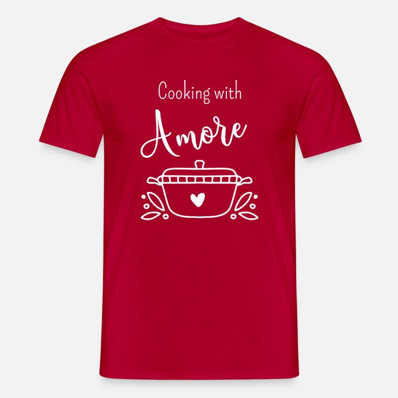 Kochen | Kochen Design | coocking with amore | - Männer T-Shirt - Rot