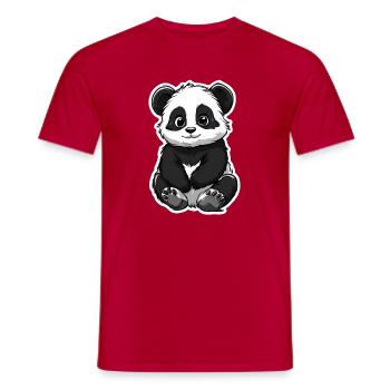 Cute Panda Bear - Men's T-Shirt - red - Front - AI Model Male 178 dark (178cm)