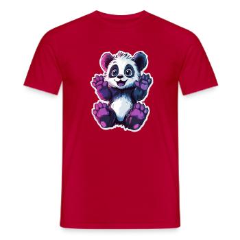 Ours panda mignon - T-shirt homme - rouge - Devant - AI Model Male 178 dark (178cm)