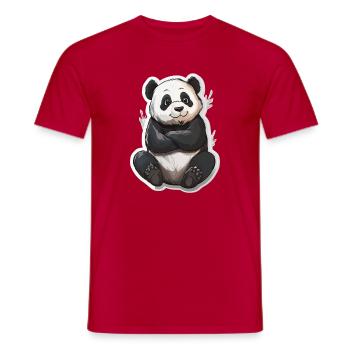 Cute Panda Bear - Men's T-Shirt - red - Front - AI Model Male 178 dark (178cm)