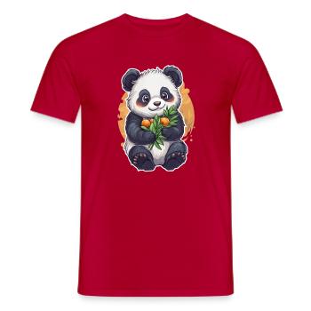 Cute Panda Bear – Gift for Kids - Men's T-Shirt - red - Front - AI Model Male 178 dark (178cm)