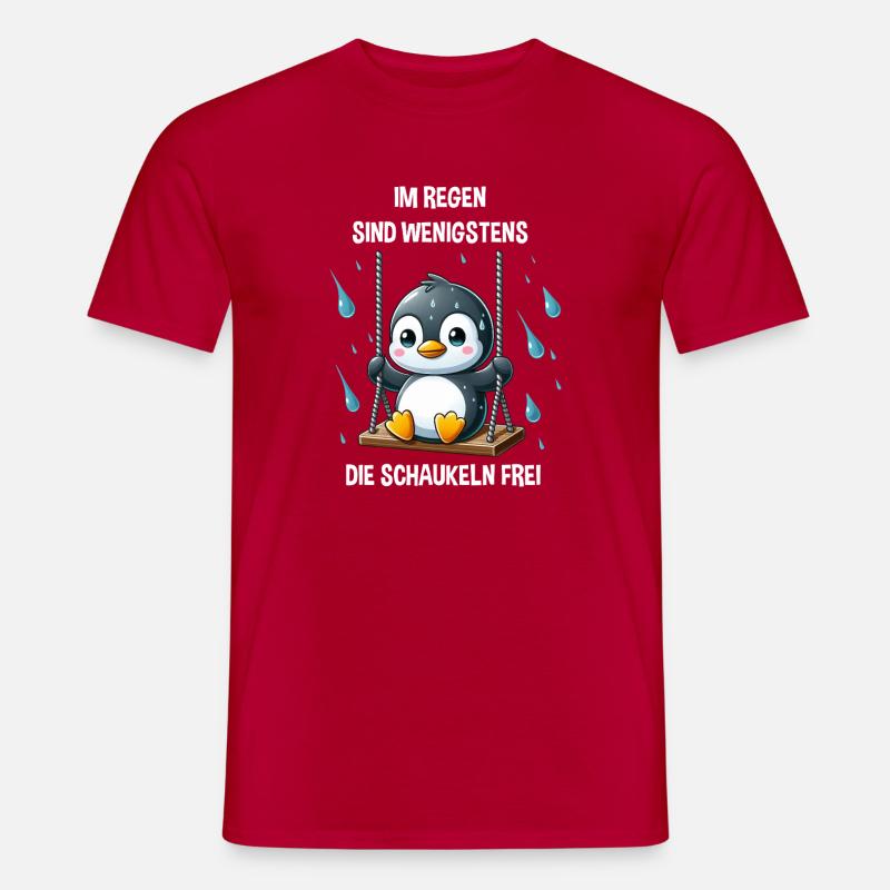 Pinguin Schaukel introvertiert melancholisch - Männer T-Shirt - Rot