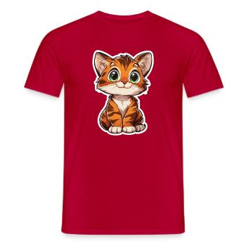 Tigre mignon - Idée cadeau amusante pour les enfants - T-shirt homme - rouge - Devant - AI Model Male 178 dark (178cm)