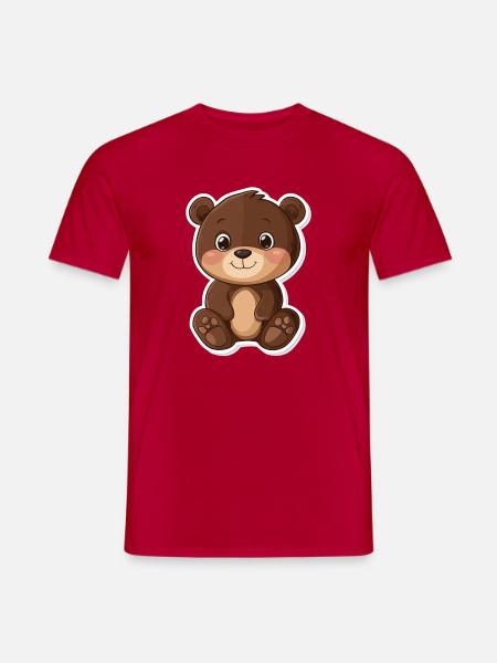 Süßer Bär – Geschenkidee für Wald- & Tierfans - Männer T-Shirt - Rot
