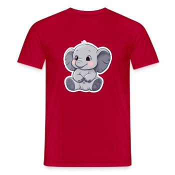 Éléphant mignon – idée cadeau pour les amoureux des animaux - T-shirt homme - rouge - Devant - AI Model Male 178 dark (178cm)