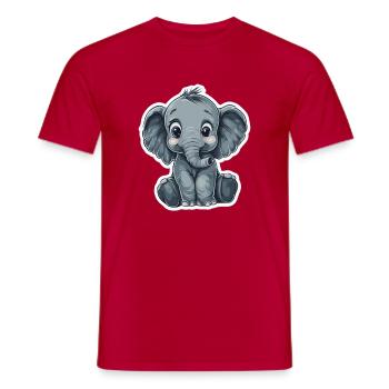 Éléphant mignon – idée cadeau pour les amoureux des animaux - T-shirt homme - rouge - Devant - AI Model Male 178 dark (178cm)