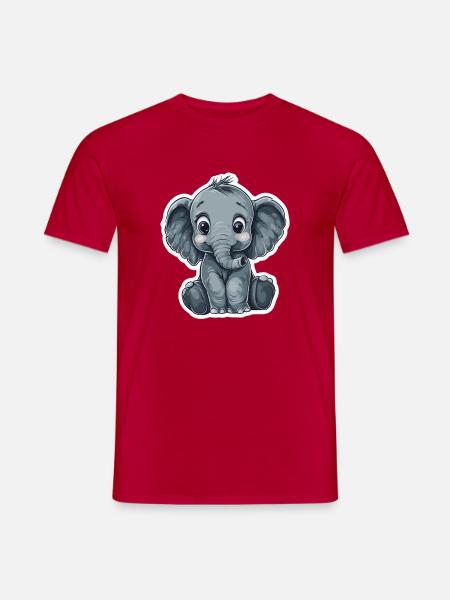 Süßer Elefant – Geschenkidee für Tierfreunde - Männer T-Shirt - Rot