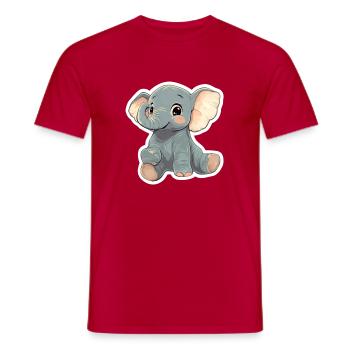 Éléphant mignon – idée cadeau pour les amoureux des animaux - T-shirt homme - rouge - Devant - AI Model Male 178 dark (178cm)