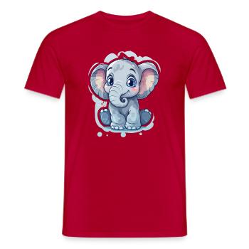 Elefant - Männer T-Shirt - Rot - Vorne - AI Model Male 178 dark (178cm)