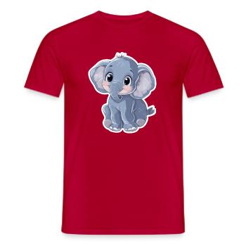Éléphant mignon – idée cadeau pour les amoureux des animaux - T-shirt homme - rouge - Devant - AI Model Male 178 dark (178cm)