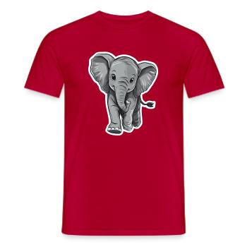 Elefant - Männer T-Shirt - Rot - Vorne - AI Model Male 178 dark (178cm)