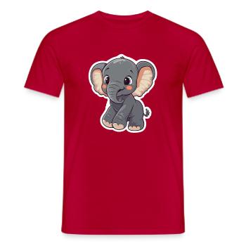 Éléphant mignon – idée cadeau pour les amoureux des animaux - T-shirt homme - rouge - Devant - AI Model Male 178 dark (178cm)