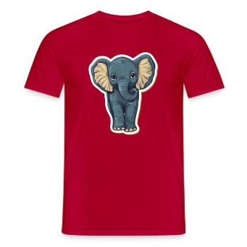 Éléphant mignon – idée cadeau pour les amoureux des animaux - T-shirt homme - rouge - Devant - AI Model Male 178 dark (178cm)