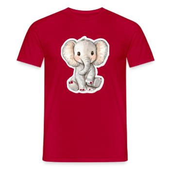 Éléphant mignon – idée cadeau pour les amoureux des animaux - T-shirt homme - rouge - Devant - AI Model Male 178 dark (178cm)