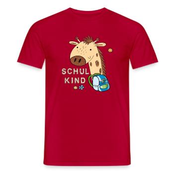 Cute Giraffe Back to School Design - Men's T-Shirt - red - Front - AI Model Male 178 dark (178cm)
