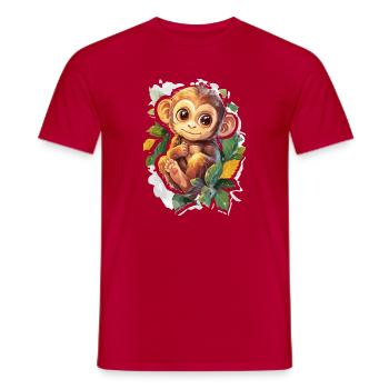 Monkey Cute Monkey Gift for Monkey Fans - Men's T-Shirt - red - Front - AI Model Male 178 dark (178cm)