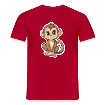 Monkey Cute Monkey Gift for Monkey Fans - Men's T-Shirt - red - Front - AI Model Male 178 dark (178cm)