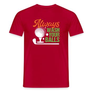Golf - Lavez toujours vos balles - T-shirt homme - rouge - Devant - AI Model Male 178 dark (178cm)