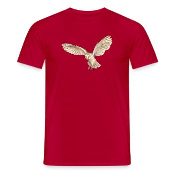 Belle chouette effraie en vol - T-shirt homme - rouge - Devant - AI Model Male 178 dark (178cm)