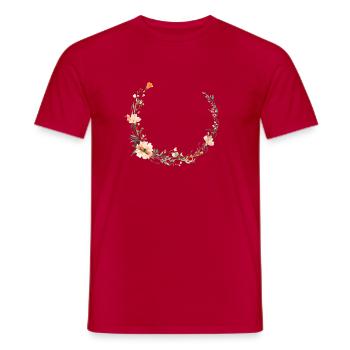 Boho Wildflower Wreath Personalizable - Men's T-Shirt - red - Front - AI Model Male 178 dark (178cm)