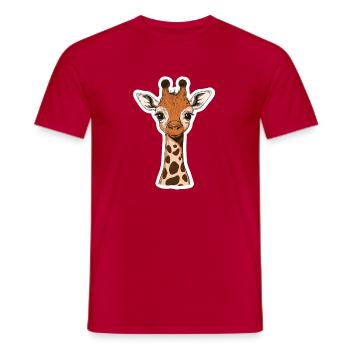 Giraffe - Männer T-Shirt - Rot - Vorne - AI Model Male 178 dark (178cm)