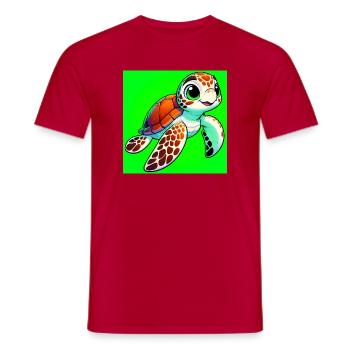 turtle - Men's T-Shirt - red - Front - AI Model Male 178 dark (178cm)