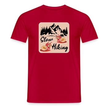 LANGSAM WANDERNDES PAAR SCHNECKE - Männer T-Shirt - Rot - Vorne - AI Model Male 178 dark (178cm)