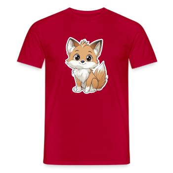 Fuchs - Männer T-Shirt - Rot - Vorne - AI Model Male 178 dark (178cm)
