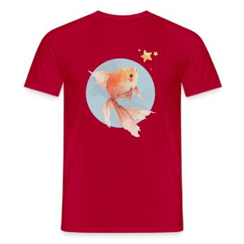 Goldfish with vision - Men's T-Shirt - red - Front - AI Model Male 178 dark (178cm)