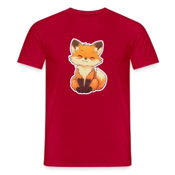 Fuchs - Männer T-Shirt - Rot - Vorne - AI Model Male 178 dark (178cm)