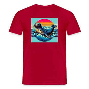 seal - Men's T-Shirt - red - Front - AI Model Male 178 dark (178cm)