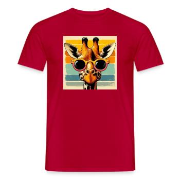 girafe - T-shirt homme - rouge - Devant - AI Model Male 178 dark (178cm)