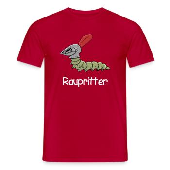 Humorvoller Raupenkrieger Druck - Männer T-Shirt - Rot - Vorne - AI Model Male 178 dark (178cm)