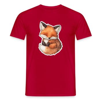 Fuchs - Männer T-Shirt - Rot - Vorne - AI Model Male 178 dark (178cm)