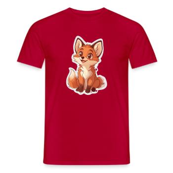 Fuchs - Männer T-Shirt - Rot - Vorne - AI Model Male 178 dark (178cm)