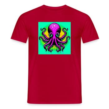 Octopus - Men's T-Shirt - red - Front - AI Model Male 178 dark (178cm)