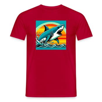 Hai - Männer T-Shirt - Rot - Vorne - AI Model Male 178 dark (178cm)