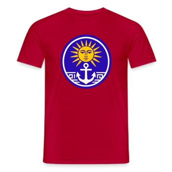 Greece Sun - Men's T-Shirt - red - Front - AI Model Male 178 dark (178cm)