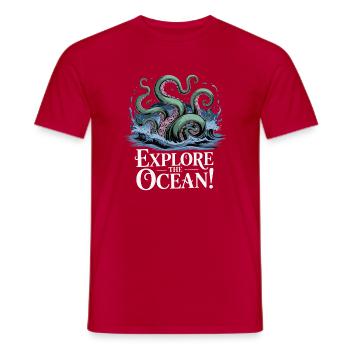 Ozeanischer Oktopus Abenteuer-Design - Männer T-Shirt - Rot - Vorne - AI Model Male 178 dark (178cm)